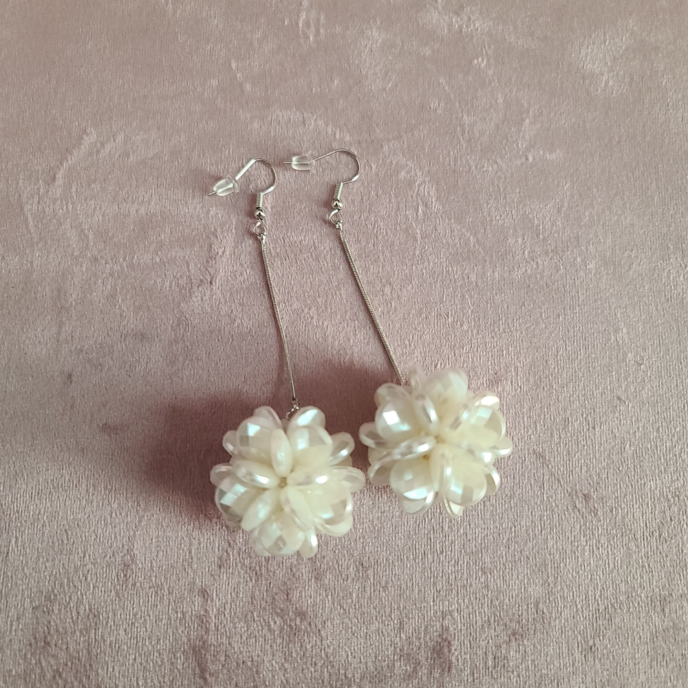 Pearl Ivory Floral Drop Earrings - Women Jewelry